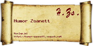 Humor Zsanett névjegykártya