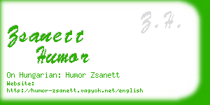 zsanett humor business card